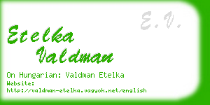etelka valdman business card